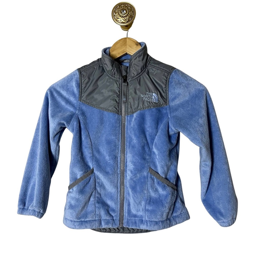 THE NORTH FACE Girls Fleece Zip up Jacket Light Blue XXS